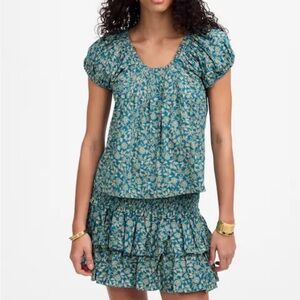 Madewell Blue Floral Blouse